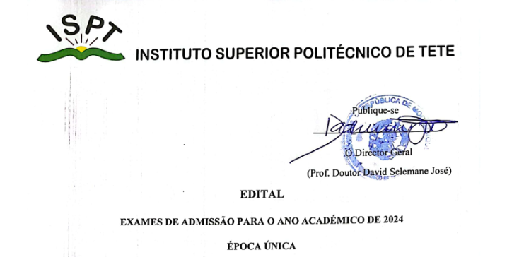 Edital ISPT exames de admissao 2024