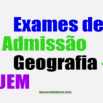 Exames de Admissão Gerografia UEM pdf