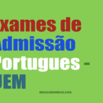 Exames de admissão de Portugues UEM