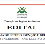 Edital a Bolsa de Estudo e Redução de Propinas UEM