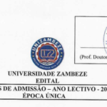 Edital da Unizambeze 2025 PDF